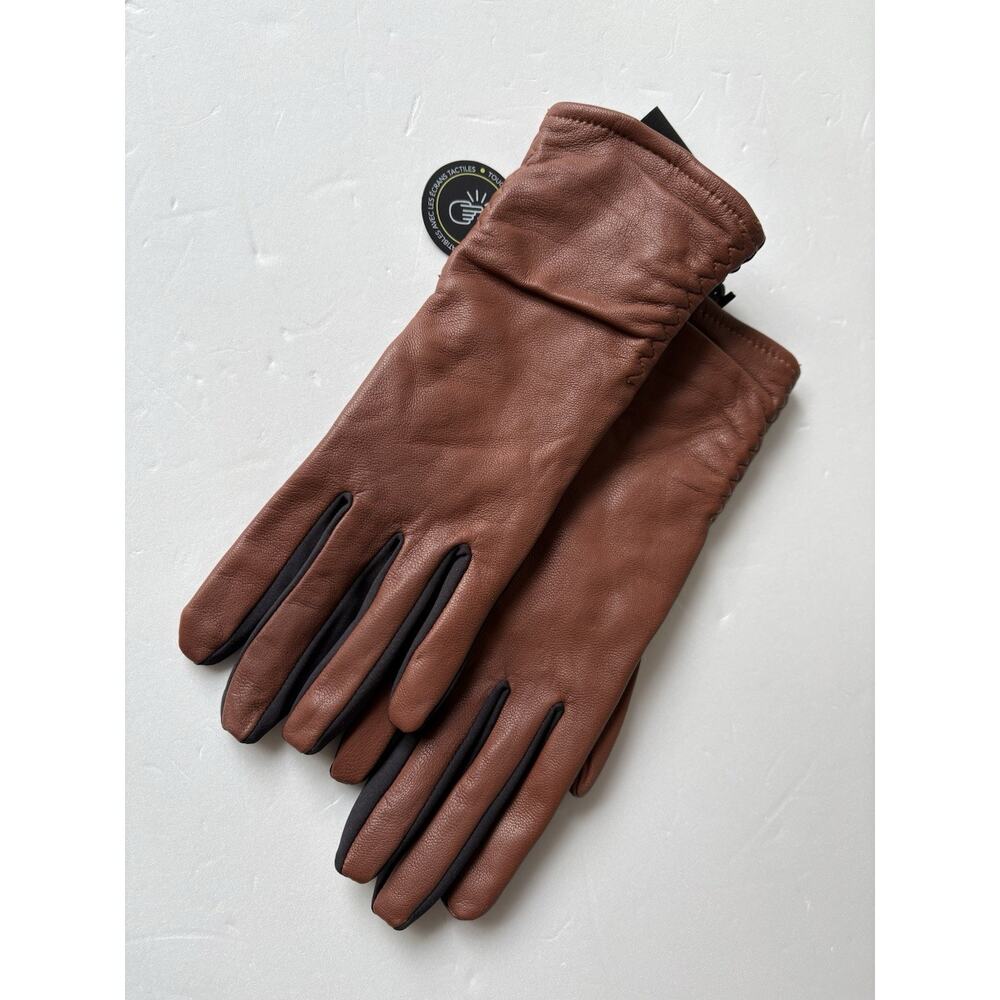 Lord & Taylor leather/fabric combined ones gloves size S/M NWT